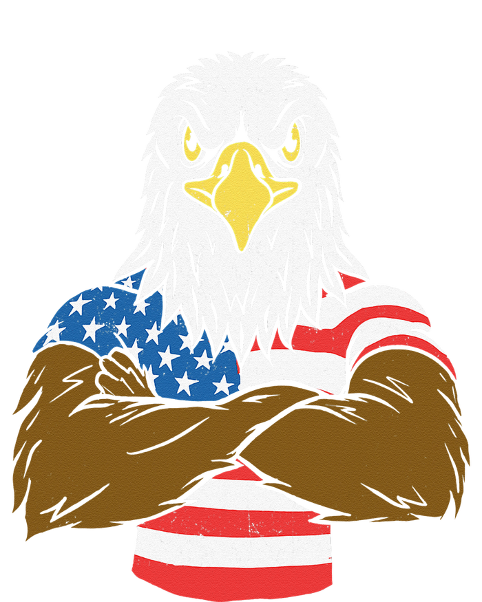 Patriotic Bald Eagle - USA American Flag 4th of July Fourth Pom Pom 12in Knit Beanie