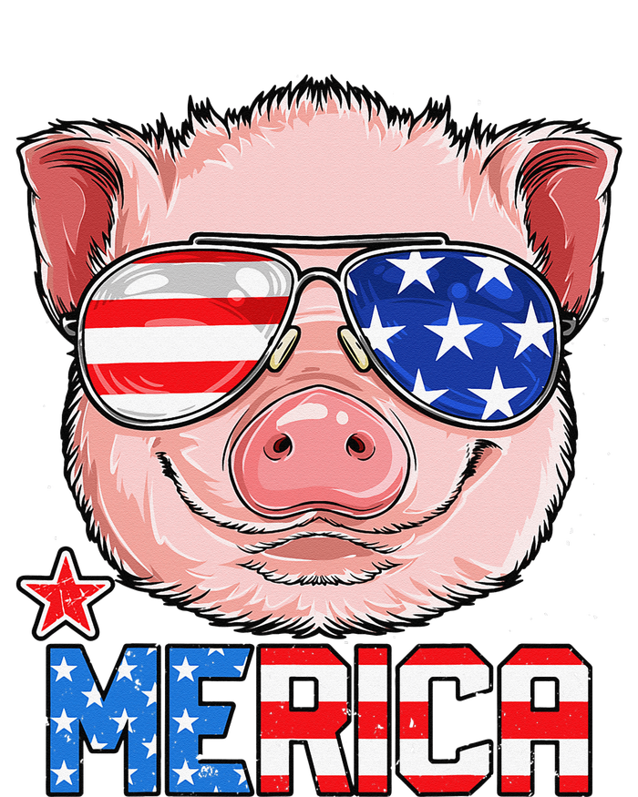 Pig Merica 4th of July American Flag USA T-Shirt