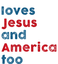 Retro Loves Jesus And America Too God Christian 4th Of July Premium T-Shirt