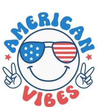 America Vibes Fourth 4th of July Happy Face Smile Patriotic Dry Zone Grid Polo