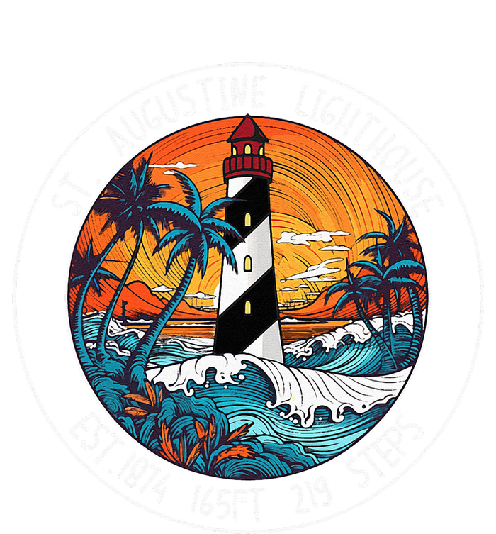 St. Augustine Lighthouse Florida Retro Sunset Palm Trees Insulated Varsity Jacket