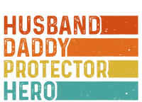 Retro Husband Daddy Protector Hero Fathers Day For Dad Striped Beanie with Solid Band