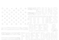 Guns Titties Beer & Freedom Funny Drinking USA Flag T-Shirt