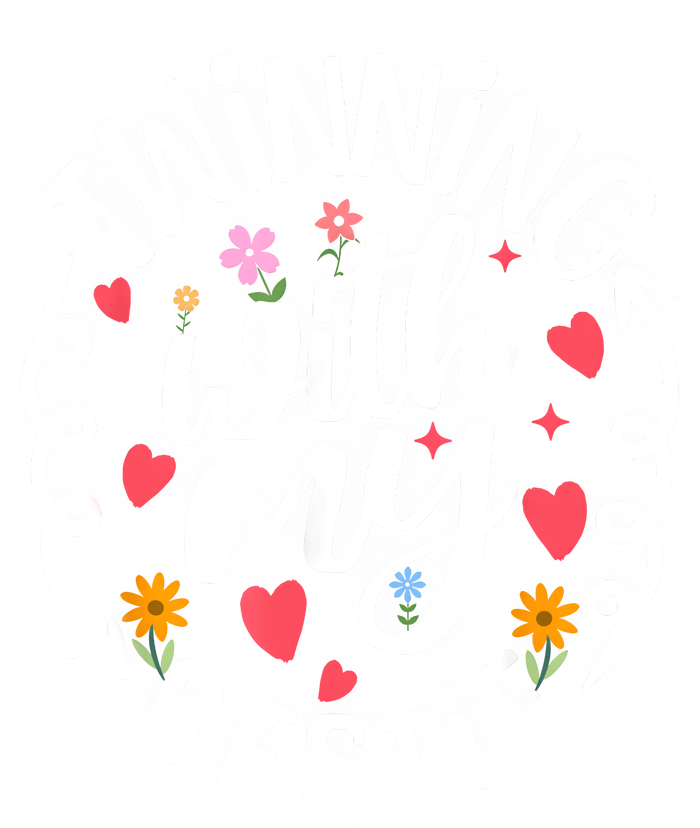 Twinning With My Bestie Spirit Week Twin Day Best Friend Women's Tri-Blend 3/4-Sleeve Raglan Shirt