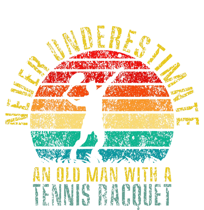 Never Underestimate An Old Man With A Tennis Racquet Retro Women's Tri-Blend 3/4-Sleeve Raglan Shirt