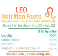 Funny Leo Nutrition Facts Zodiac Gift Tie-Dye Long Sleeve Shirt