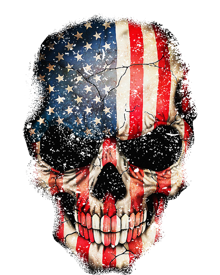 Skull USA Flag 4th of July American Patriotic Poster