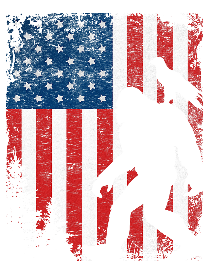 Bigfoot 4th of July Bald Eagle American USA Flag Patriotic T-Shirt