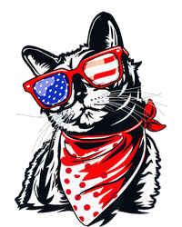 Tuxedo Cat 4th of July Patriotic Gift Long Sleeve Shirt