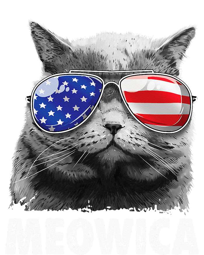 Cat 4th Of July Meowica American Flag Sunglasses Tall T-Shirt