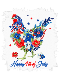 Happy 4th Of July Floral Chicken Flowers Patriotic Usa Flag T-Shirt