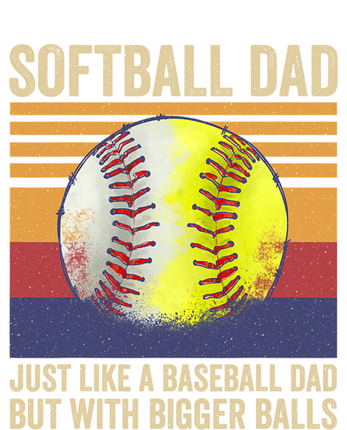 Softball Dad Like A Baseball Dad With Bigger Balls Vintage Gift T-Shirt