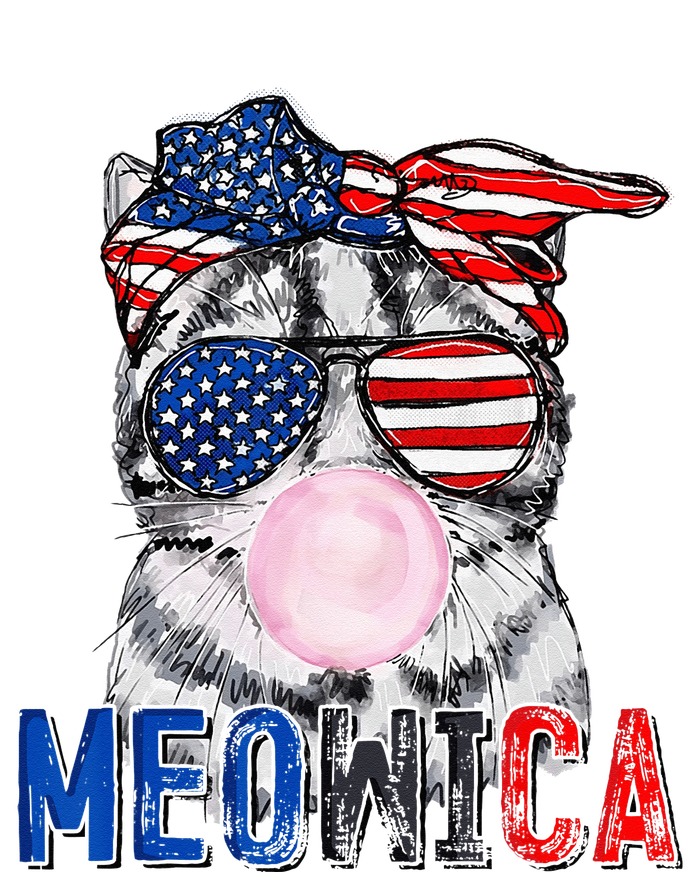 Patriotic Cat Meowica Bubblegum 4th of July Funny Cat Lover Mousepad