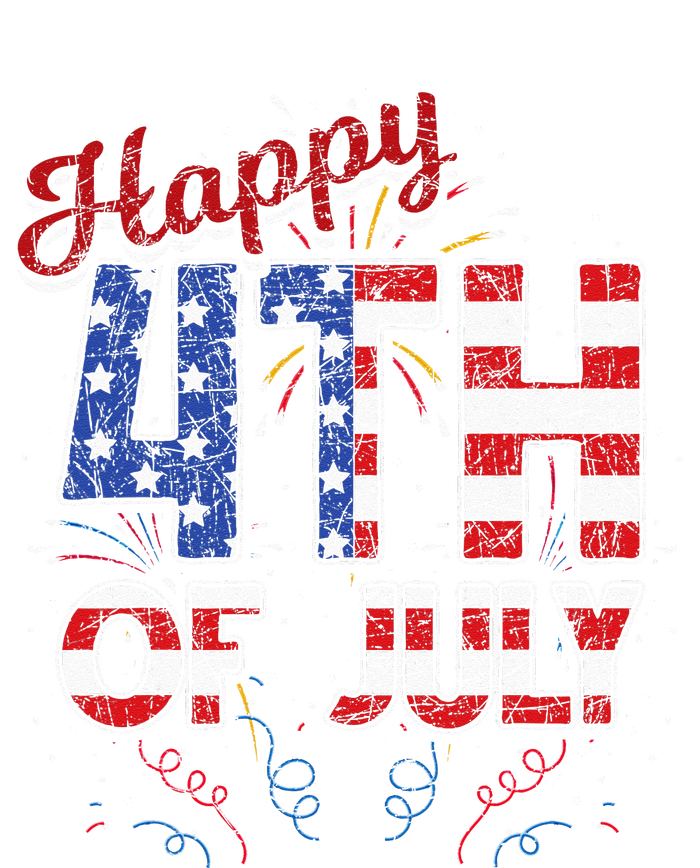 Fireworks Happy 4th Of July US Flag American 4th Of July Tall Hoodie