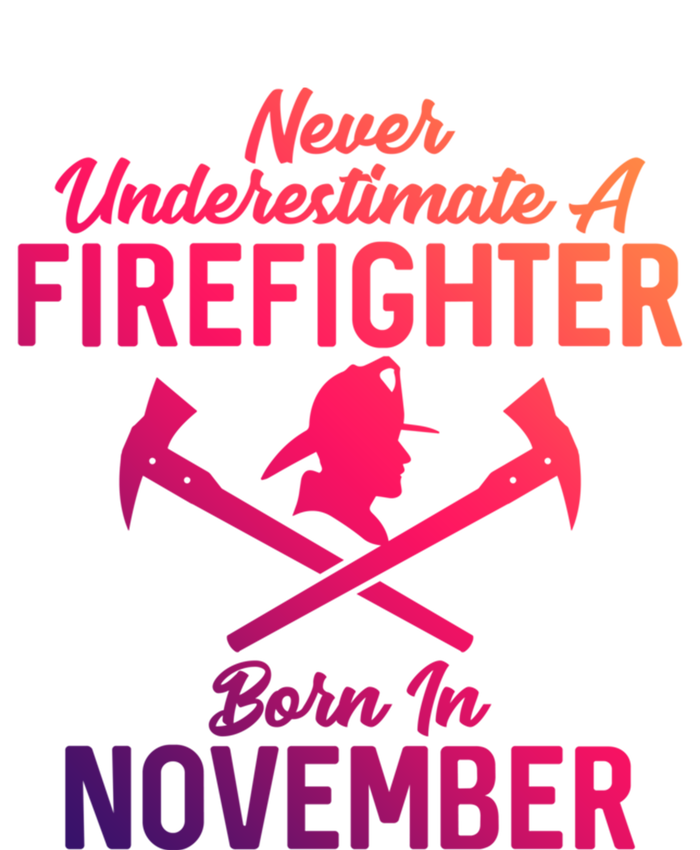 Never Underestimate A Firefighter Born In November Funny Bir Funny Gift Kids Hoodie