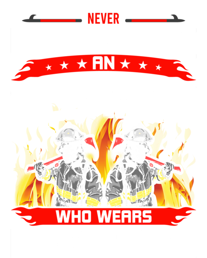 Never Underestimate Old Who Wear Bunker Gear Firefighter Funny Gift T-Shirt