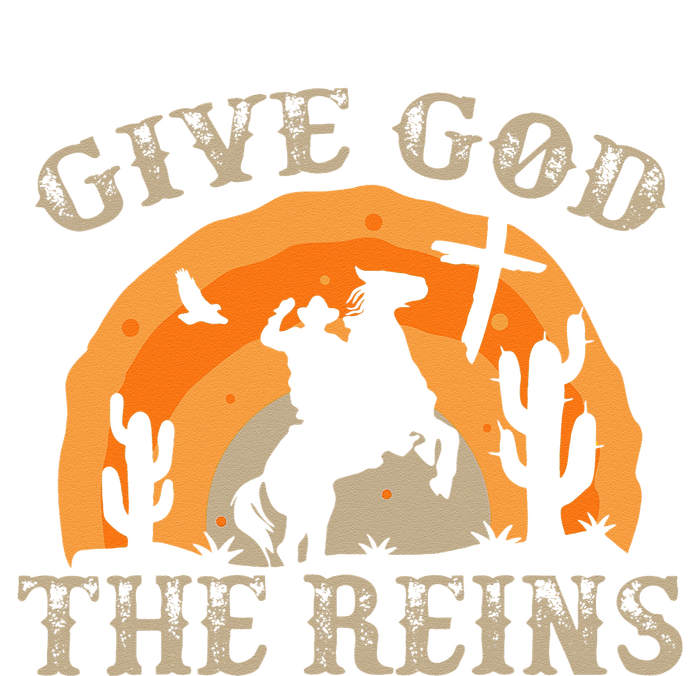 Give God The Reins Cowboy Retro For Christian Full Zip Hoodie