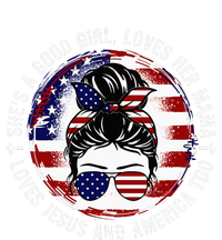 Shes A Good Girl Loves Her Mama Jesus America Too Messy Bun Grommeted Golf Towel