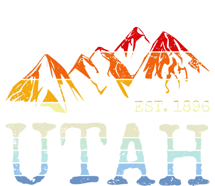 Utah Retro Sunset Vintage Mountain Home Est 1896 Cool Hiking T-Shirt