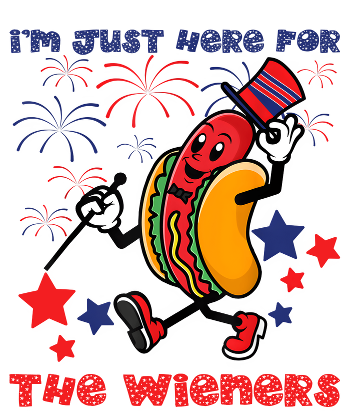 Funny Hot Dog Im Just Here For The Wieners 4Th Of July T-Shirt