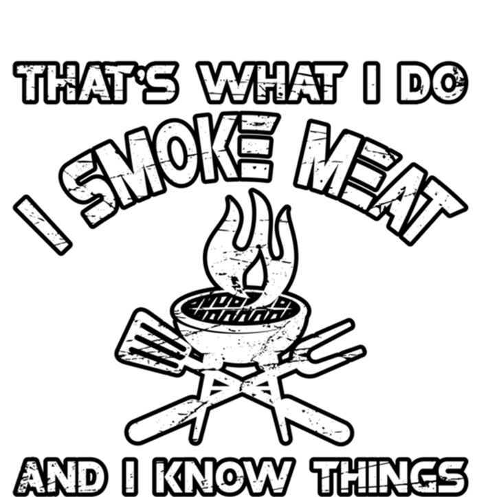 Thats What I Do I Smoke Meat And I Know Things Bbq Grilling Funny Gift Mesh Reversible Basketball Jersey Tank