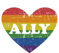 Ally rainbow flag heart for LGBT gay and lesbian support T-Shirt