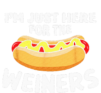 Funny Hot Dog I'm Just Here For The Wieners 4th Of July Flexfit Unipanel Trucker Cap