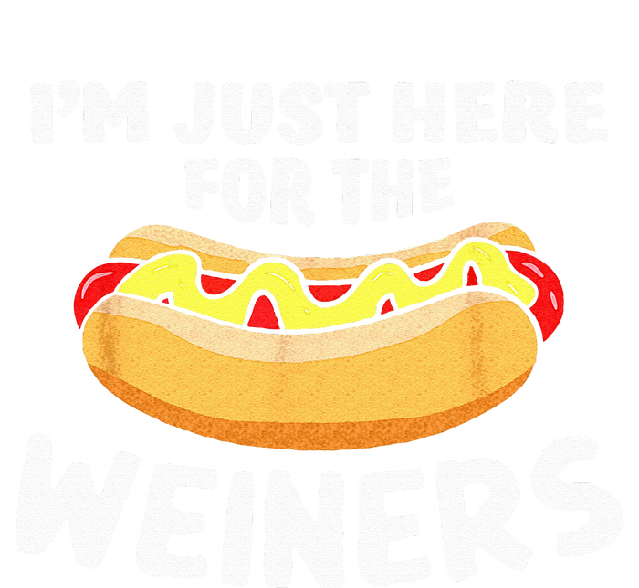 Funny Hot Dog I'm Just Here For The Wieners 4th Of July Flexfit Unipanel Trucker Cap