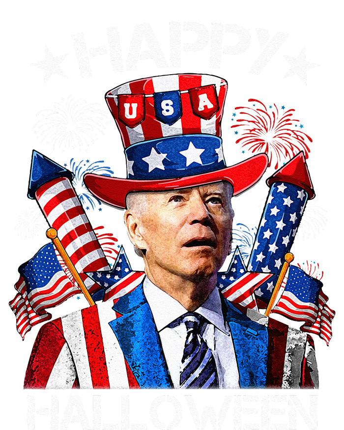 Funny Joe Biden 4th Of July Happy Halloween Firework Softstyle Adult Sport Polo