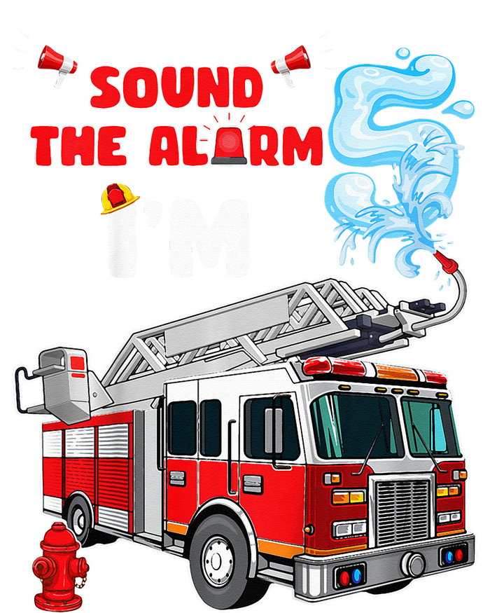 Sound the Alarm I'm 5! Fire Truck Firefighter Birthday Women's Perfect Tri Rocker Tank