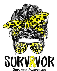 Leopard Messy Bun  Survivor Sarcoma Awareness Tall T-Shirt