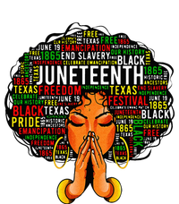 Juneteenth Melanin Black Wo Natural Hair Afro Word Art T-Shirt