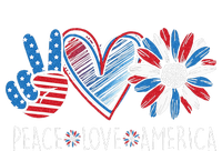 Peace Love America Daisy 4th July Patriotic US American Flag Ceramic Star Ornament