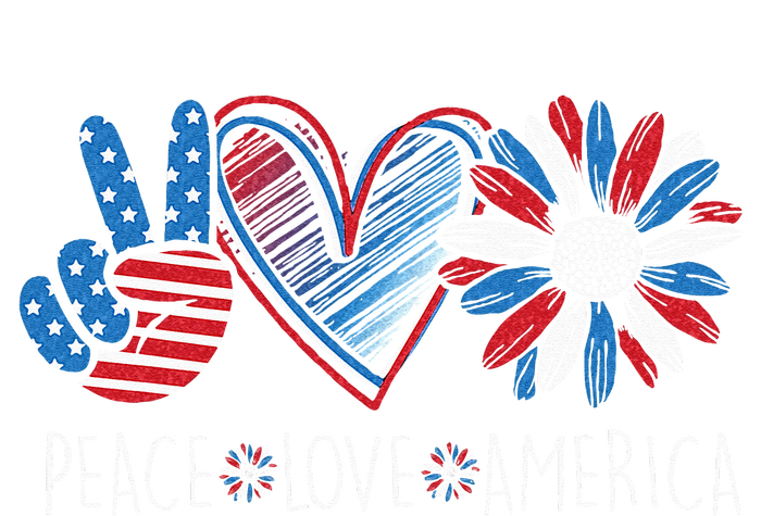 Peace Love America Daisy 4th July Patriotic US American Flag Ceramic Star Ornament