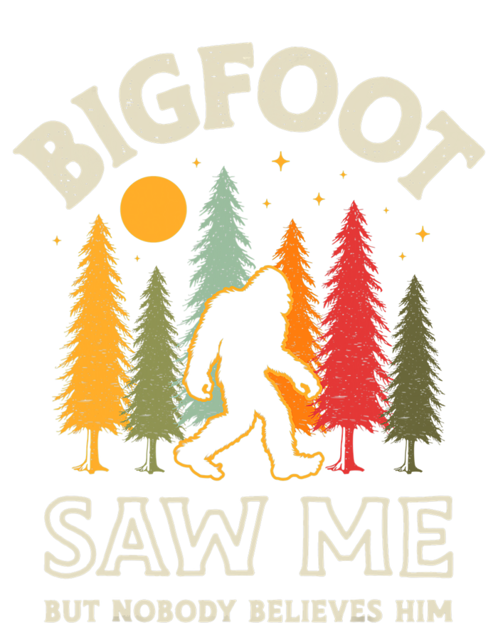 Bigfoot Saw Me But Nobody Believes Him Funny Sasquatch Retro Ladies Long Sleeve Shirt