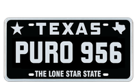 Simple “PURO 956” Texas License Plate Graphic Ceramic Star Ornament