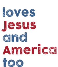 Retro Loves Jesus and America Too God Christian 4th of July T-Shirt