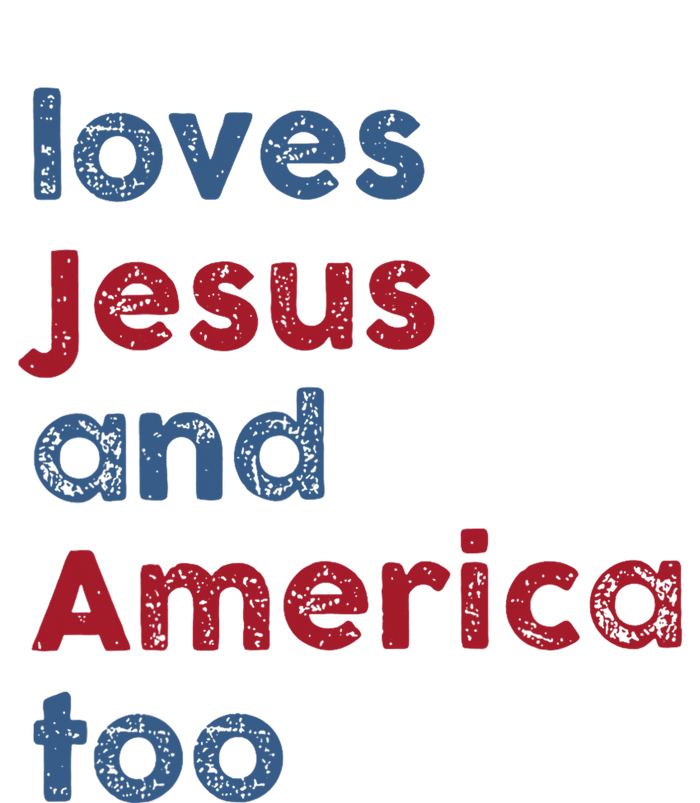 Retro Loves Jesus and America Too God Christian 4th of July T-Shirt