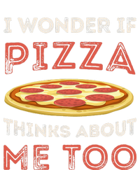 I Wonder If Pizza Thinks About Me Too Funny Dough Crust Ladies Essential Flowy Tank