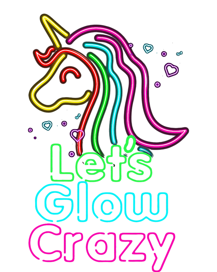 Lets Glow Crazy Glow Party Unicorn Lover Birthday Women's Fleece Hoodie