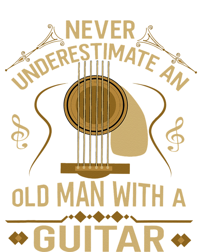 Never Underestimate An Old Man With A Guitar Acoustic Player Women's Crop Top Tee