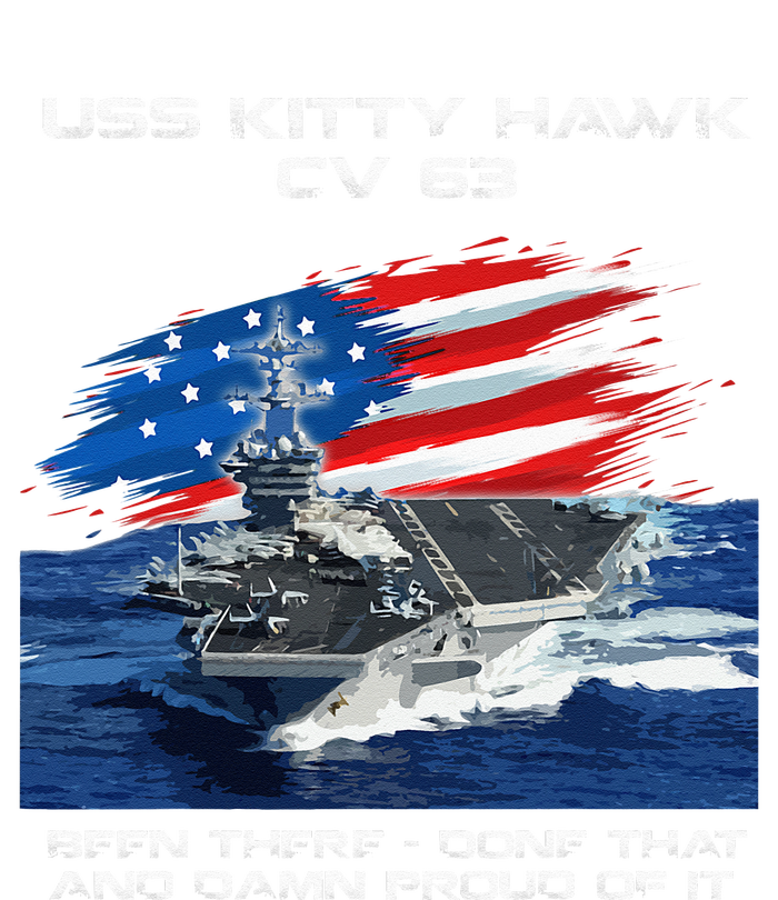 USS Kitty Hawk CV 63 Aircraft Carrier Veteran USA Flag Xmas Cooling Performance Crew T-Shirt