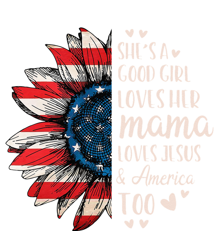 Womens Shes A Good Girl Loves Her Mama Jesus America Too USA-Made Doggie Bandana