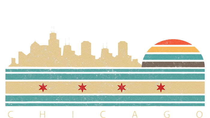 Chicago Flag Skyline Vintage Illinois City Retro Souvenir T-Shirt