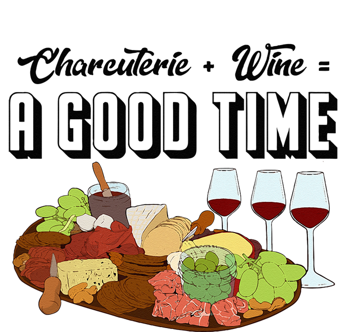 Charcuterie + Wine Equals A Good Time Cute Charcuterie Board PosiCharge Competitor Tank