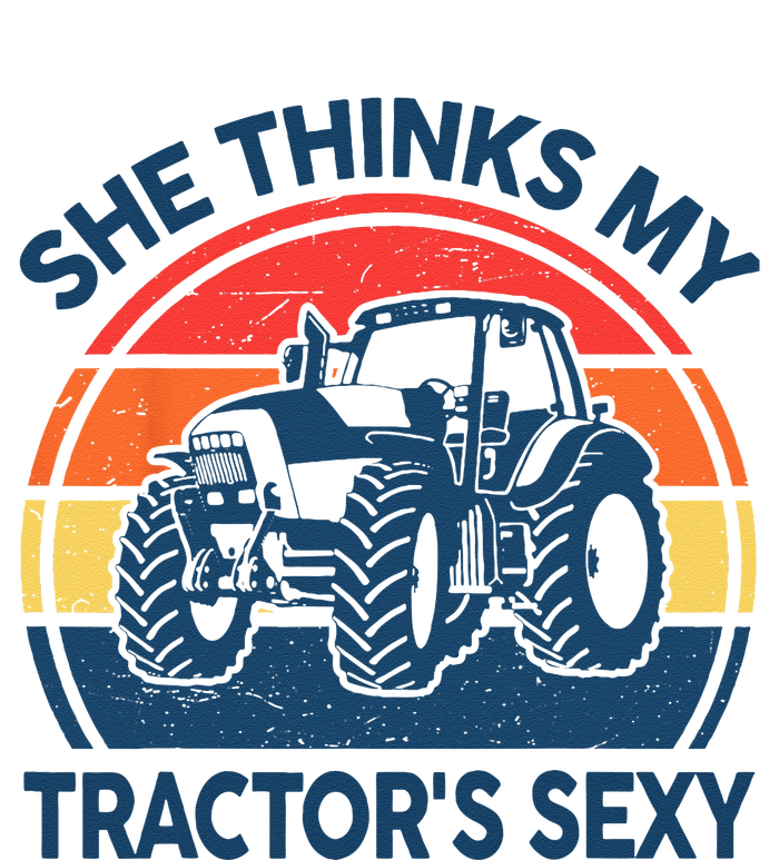 Farm She Thinks My Tractors Sexy Men Gift Funny Farmer Women's Perfect Tri Tunic Long Sleeve Shirt