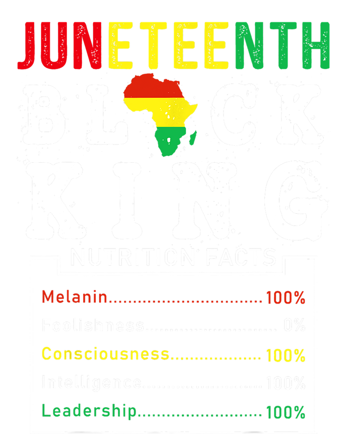 Juneteenth Black King Nutrition Facts Fathers Day Melanin T-Shirt