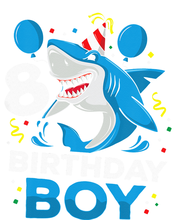 Kids 8th Birthday Boy Shark Ocean Theme Party 8 Years Old For Boy Womens California Wash Sweatshirt