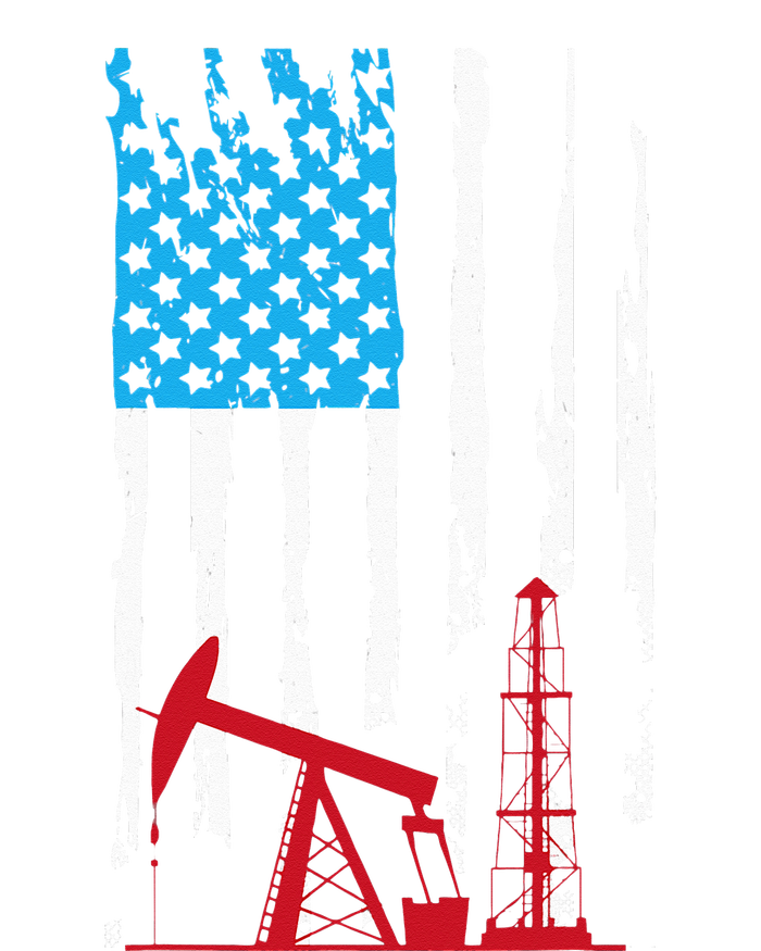 Patriotic Oilfield Worker Oilman Oil Rig Drilling US Flag Poster