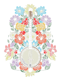 Banjo Flowers Vintage Stringed Bluegrass Folk Floral Design Kids T-Shirt